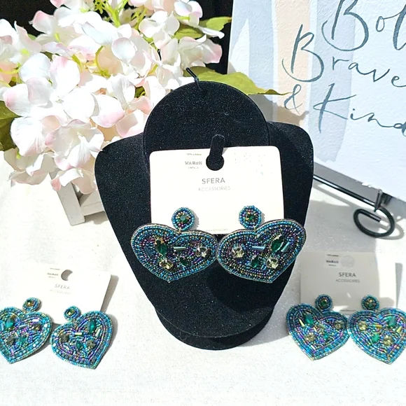 Earrings Bohemian Beaded Heart Earrings Elegant Wear Business Casual Resort Wear - Picture 3 of 9